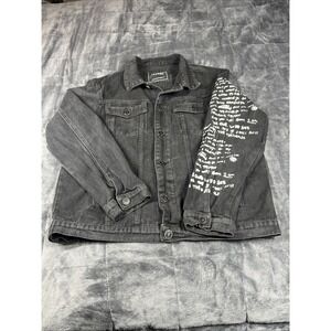 Men's Reason Denim‎ Jacket, Size L Black Grunge, skater goth